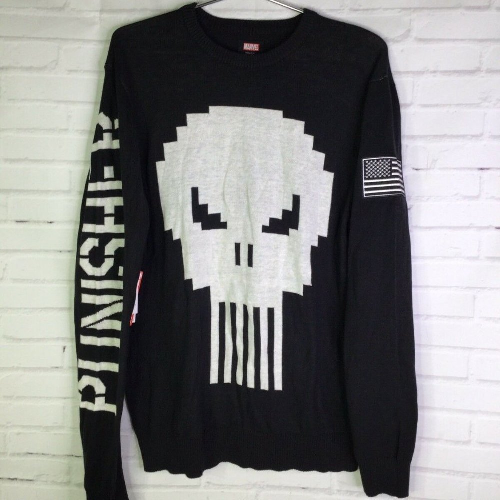 Marvel Comics The Punisher Knit Sweater Size M